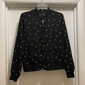 Black and white polka dot track jacket